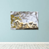 四素晴らし角フクロウ キャンバスプリント (インサイチュ (ウッドフロア))