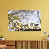 四素晴らし角フクロウ キャンバスプリント (インサイチュ (リビング))