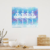 四羽の白鳥の踊りアートプリント ポスター (キッチン)