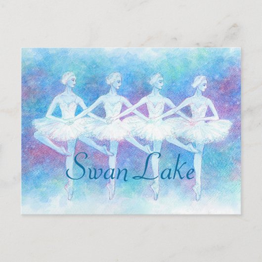 四羽の白鳥の踊りポストカード ポストカード (正面)