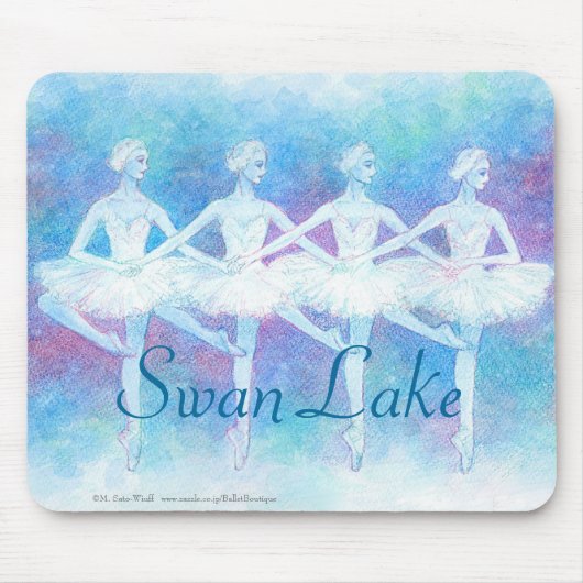 四羽の白鳥の踊りマウスパッド マウスパッド (正面)