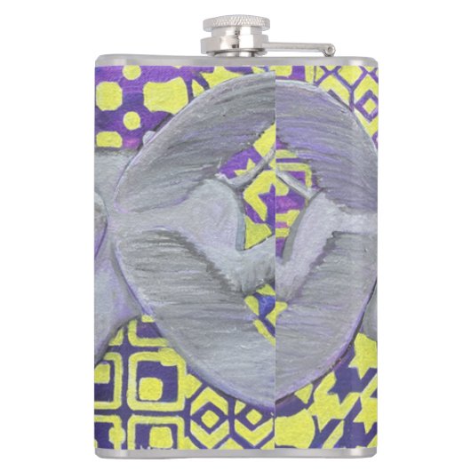 四羽の羽根 フラスク (裏面)