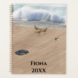 四羽の鳥をビーチ プランナー手帳