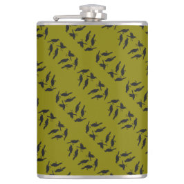 四羽の鳥切り抜きステンシルスタイル3 フラスク