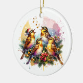 四羽の鳥類 | クリスマスの12日 セラミックオーナメント (左)