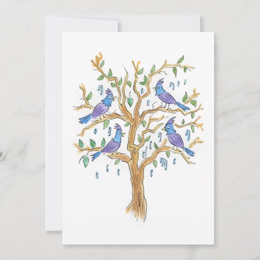 四羽の鳴く鳥 招待状 (正面)