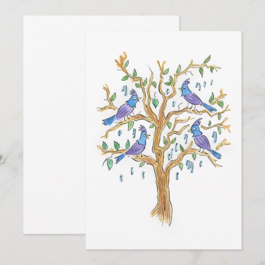 四羽の鳴く鳥 招待状 (正面/裏面)