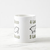 四脚良いおもしろい羊のフン コーヒーマグカップ (中央)