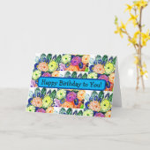 四色相環のデザイン カード (黄色い花)