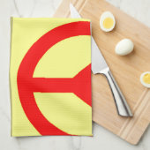 四色美術ポップ・アートの平和サイン キッチンタオル (四つ折り)