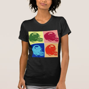 四色芸術ポップ・アートのサッカーヘルメット Tシャツ