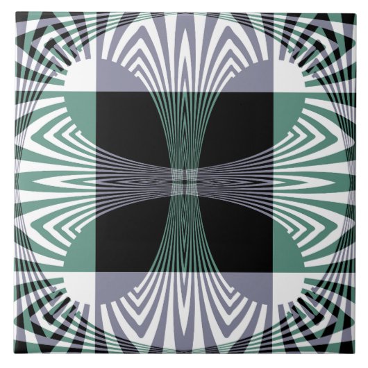 四花びらガラス輝き曼荼羅の無限のミラージュ タイル (正面)