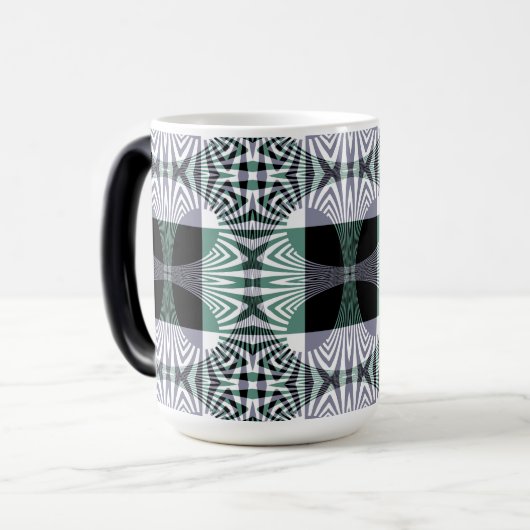 四花びらガラス輝き曼荼羅の無限のミラージュ モーフィングマグカップ (正面左)