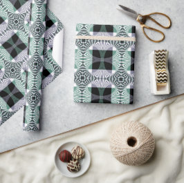 四花びらガラス輝き曼荼羅の無限のミラージュ ラッピングペーパー