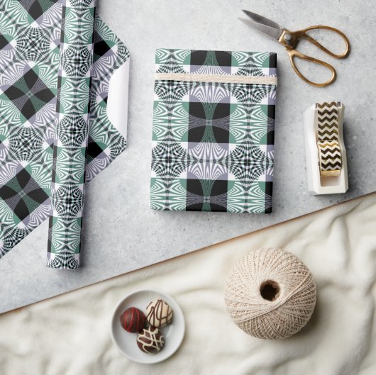 四花びらガラス輝き曼荼羅の無限のミラージュ ラッピングペーパー (クラフト)