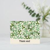 四葉のクローバー - ありがとう - あなたがいて幸せ ポストカード (スタンド正面)