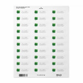 四葉のクローバー ブライダルシャワー 宛先 戻す ラベル (フルシート)
