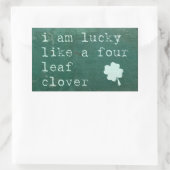 四葉クローバーのように運が良い 長方形シール (バッグ)