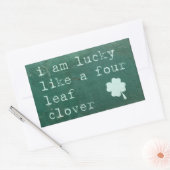 四葉クローバーのように運が良い 長方形シール (封筒)