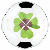 四葉クローバーカスタマイズ可能サッカーボールホワイト サッカーボール (正面)