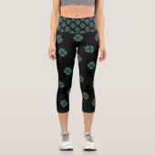 四葉クローバーブラックウォーターカラー  カプリレギンス (正面)