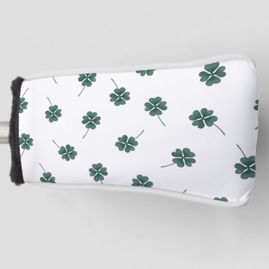 四葉クローバー緑水彩 ゴルフヘッドカバー (正面)