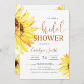 四角いひまわり畑のブライズシャワー 招待状 (正面/裏面)
