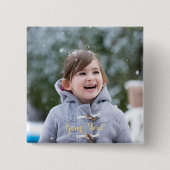 四角いカスタム写真パーソナライズされたピンの作成ボタン 缶バッジ (正面)