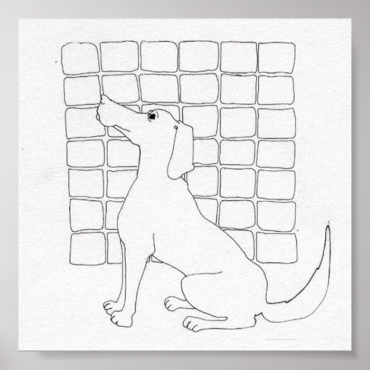 四角いキャドッグオリジナルスケッチポスター ポスター (正面)