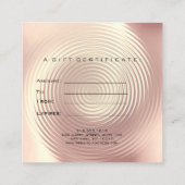 四角いギフト証明書小グリッターラッシュメイクアップ 割引カード (裏面)