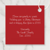 四角いクリスマスラベル（緑） フェイバータグ (裏面)