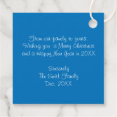 四角いクリスマスラベル（青） フェイバータグ (裏面)