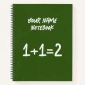 四角いグリッド付き緑色の黒板グラフノートブック ノートブック (正面)