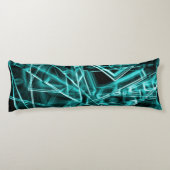 四角いコーナーとシアンまたはスカイブルーの「ネオン」の汚れ ボディピロー (裏面)