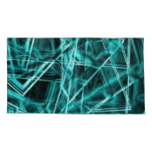 四角いコーナーとシアンまたはスカイブルーの「ネオン」の汚れ 枕カバー (裏面-左)