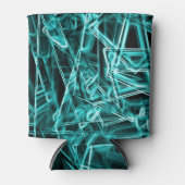 四角いコーナーとシアンまたはスカイブルーの「ネオン」スポット 缶クーラー (正面)