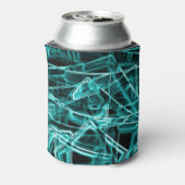 四角いコーナーとシアンまたはスカイブルーの「ネオン」スポット 缶クーラー (缶裏面)