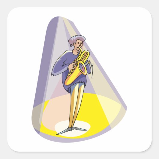 四角いステッカーでミュージシャンを目立たせる スクエアシール (正面)