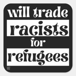 四角いステッカー「END RACISM 2」 スクエアシール