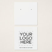 四角いバックロゴホワイトイヤリングディスプレイカード (正面&裏面)