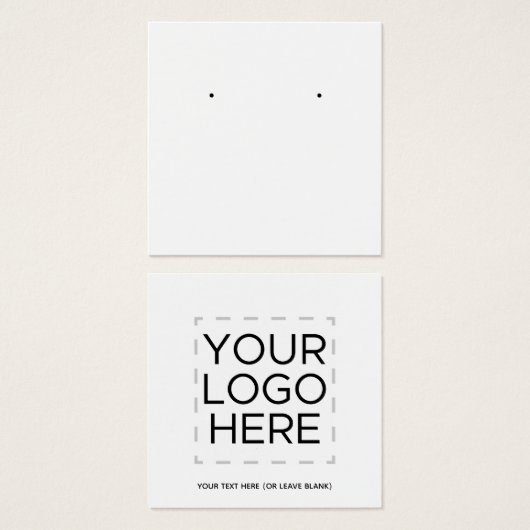 四角いバックロゴホワイトイヤリングディスプレイカード (正面&裏面)