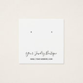 四角いバックロゴホワイトイヤリングディスプレイカード (正面)