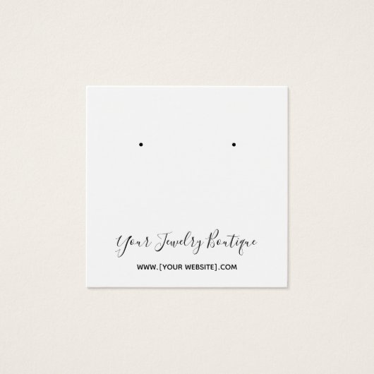 四角いバックロゴホワイトイヤリングディスプレイカード (正面)