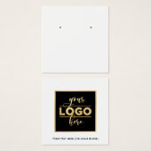 四角いバックロゴホワイトイヤリングディスプレイカード (正面&裏面)