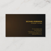 四角いブルーブラウン金ゴールドパターン |ラグジュアリー 名刺 (裏面)