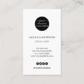 四角いプロフェッショナルの黒でロゴカスタムバスを追加 名刺 (裏面)