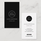 四角いプロフェッショナルの黒でロゴカスタムバスを追加 名刺 (正面/裏面)