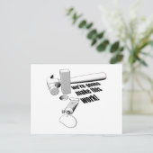 四角いペグの丸い穴 ポストカード (スタンド正面)