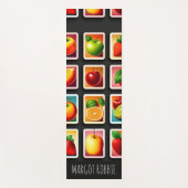 四角いボックスの果実の赤い緑のパターン ヨガマット (正面)