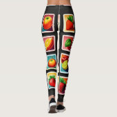 四角いボックスの果実の赤い緑のパターン レギンス (裏面)